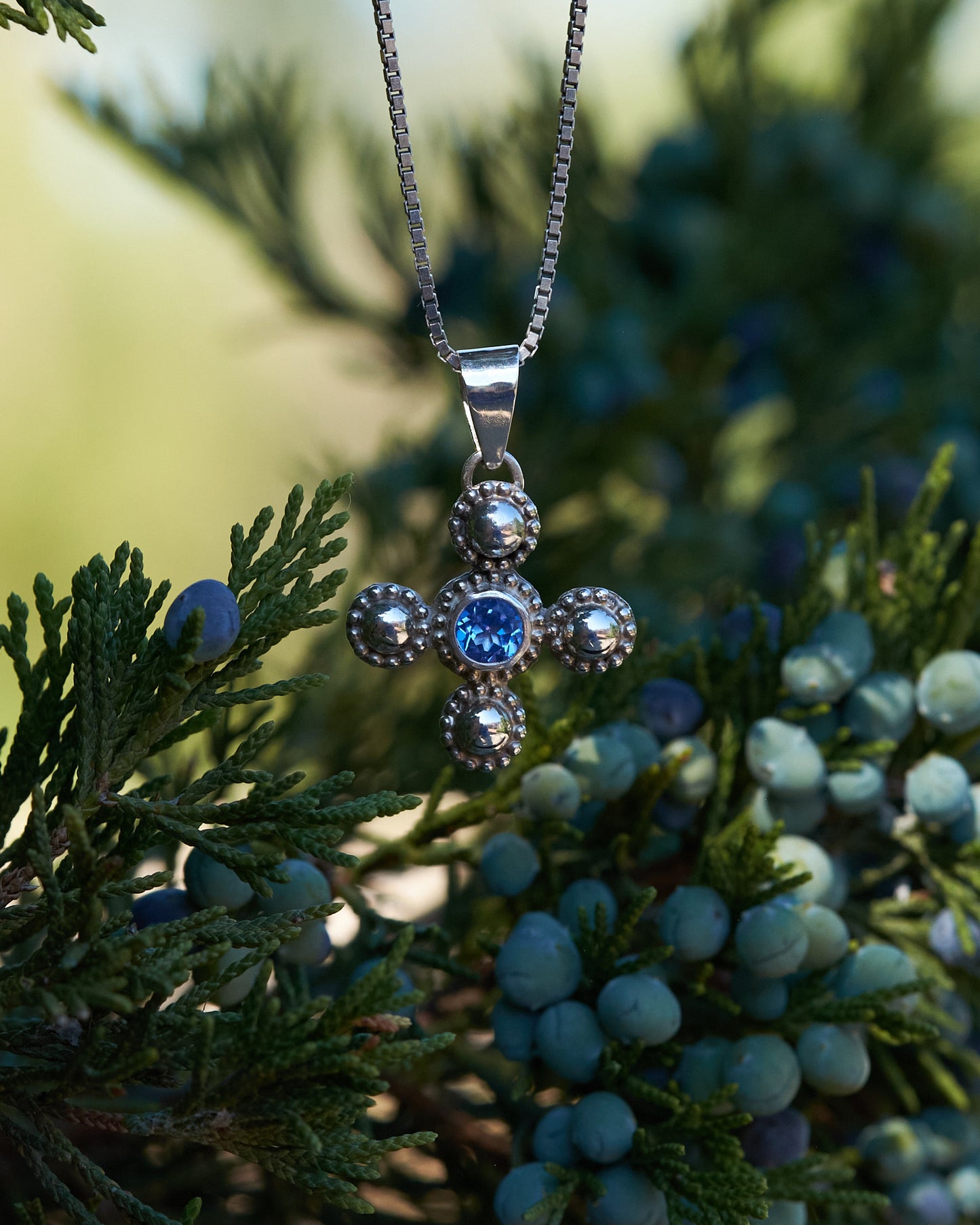 Blue Byzantine Cross