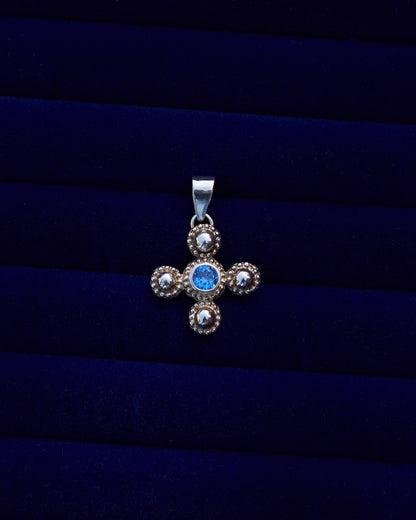 Blue Byzantine Cross