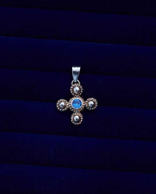 Blue Byzantine Cross