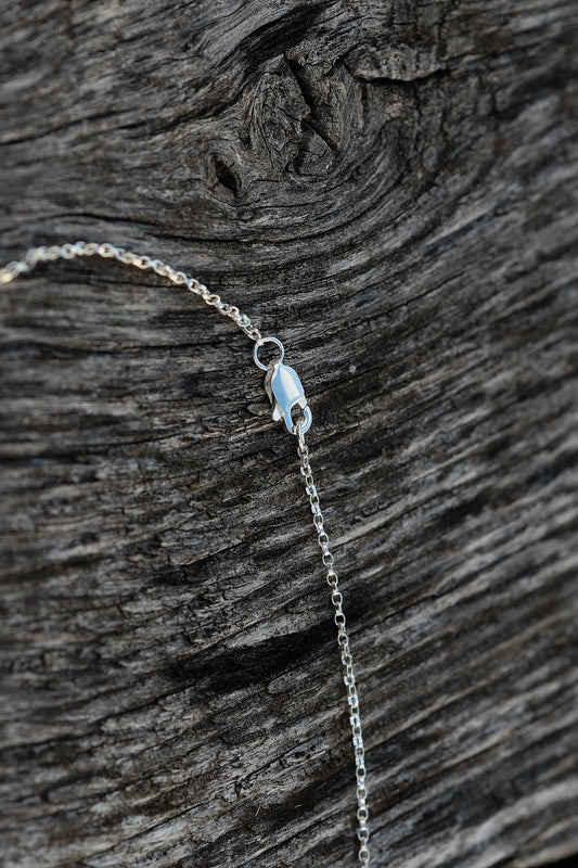 Sterling Silver 1.1mm Flat Round Rolo Chain