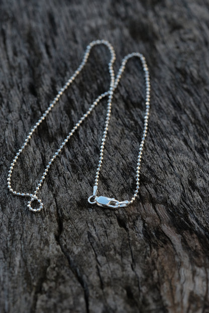 Sterling Silver 1.5mm Diamond-Cut Bead Chain